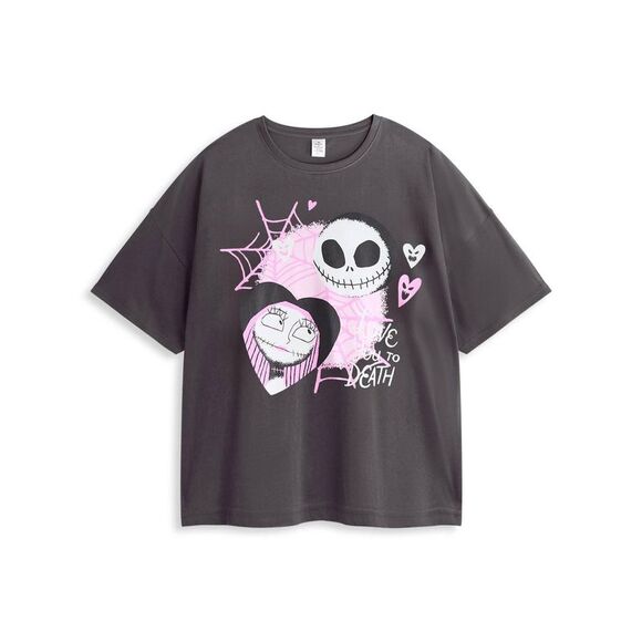 Nightmare Before Christmas Womens/Ladies Jack and Sally Short-Sleeved Long Pyjam